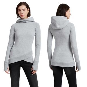 Marcella Best Seller Grey Geneva Tulip Hem Hooded Sweatshirt Size Medium